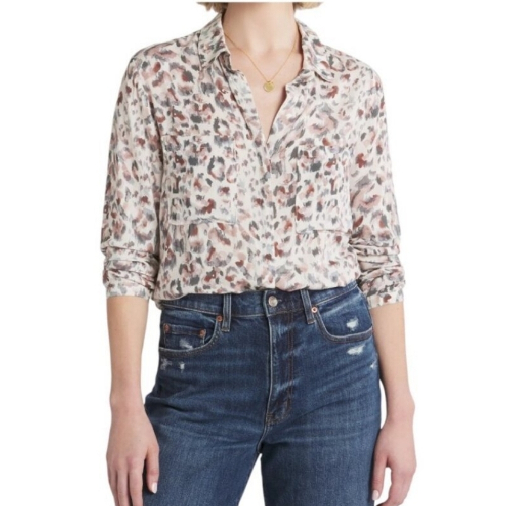 Bella Dahl Leopard Print Button Down Shirt